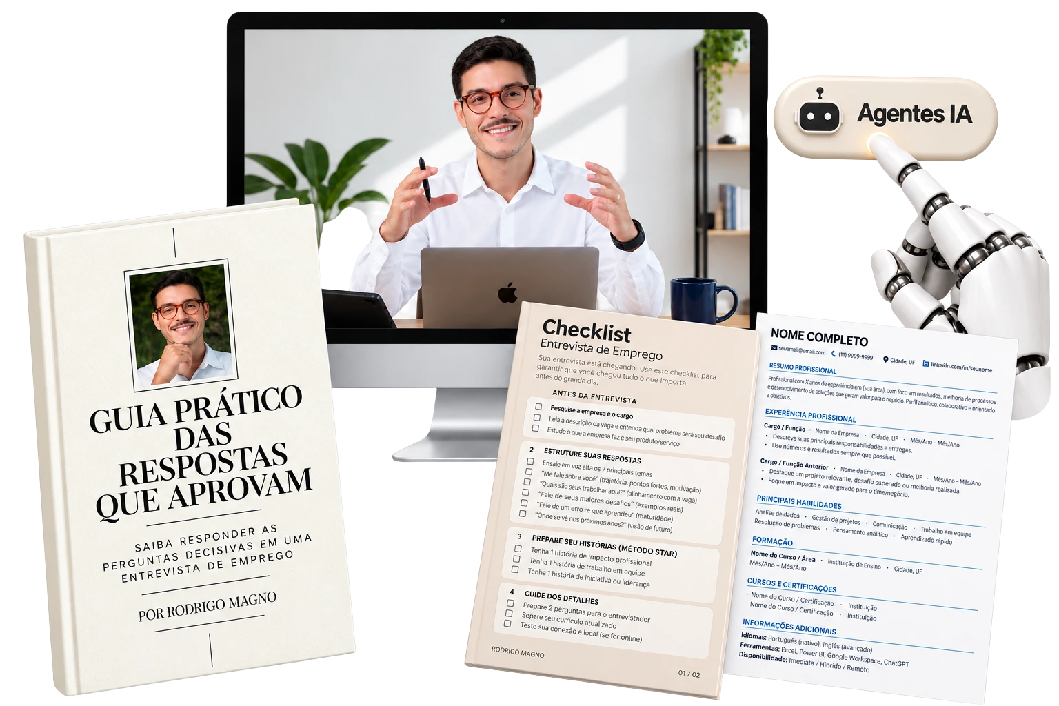 Mockup do Guia Respostas que Aprovam